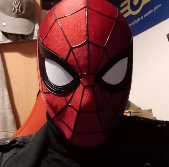 Customer photo review of Spider-Man: Brand New Day Life Size Wearable Mask (Cosplay Version)