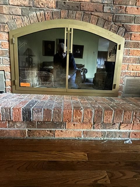 Customer photo review of Legend Plain Arch Steel Fireplace Glass Doors Custom Made | Masonry
