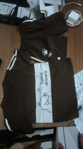 Customer photo review of Cherry Blossom Embroidered Y2K Baggy Jeans — Low Waist Wide Leg Unisex
