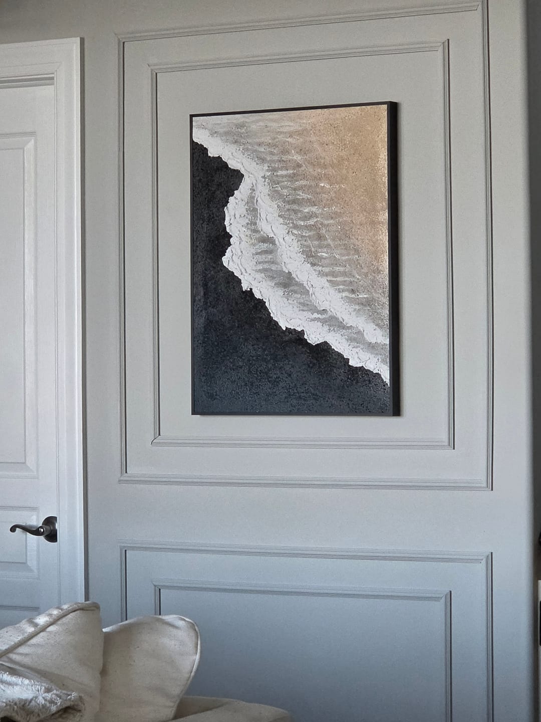 Customer photo review of Ocean And Sky Abstract Textured Canvas Art #OS 295