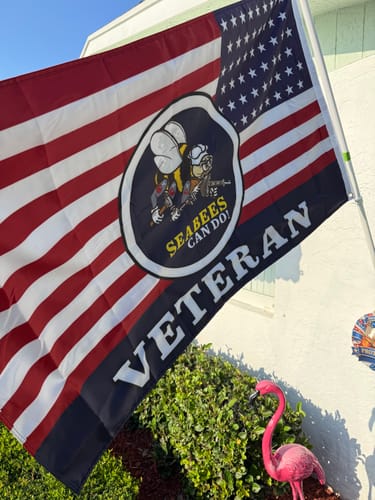 Customer photo review of Seabees Can Do Veteran Flag