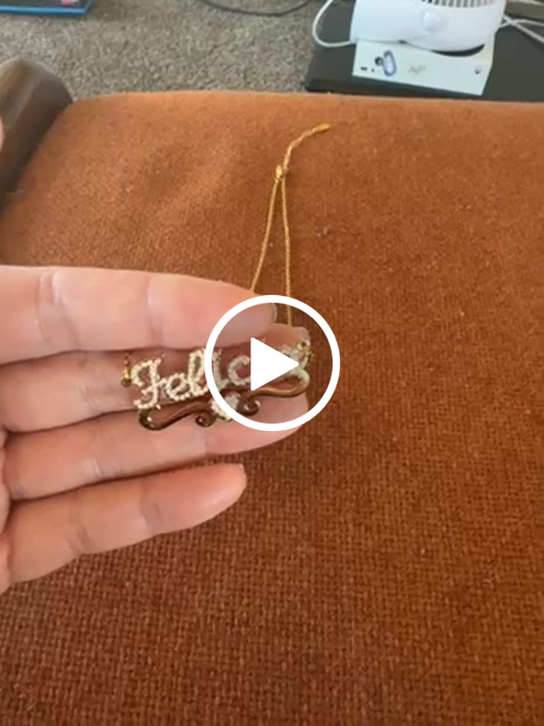 Customer video review of Ice out Personalized Single Name Nameplate Necklace