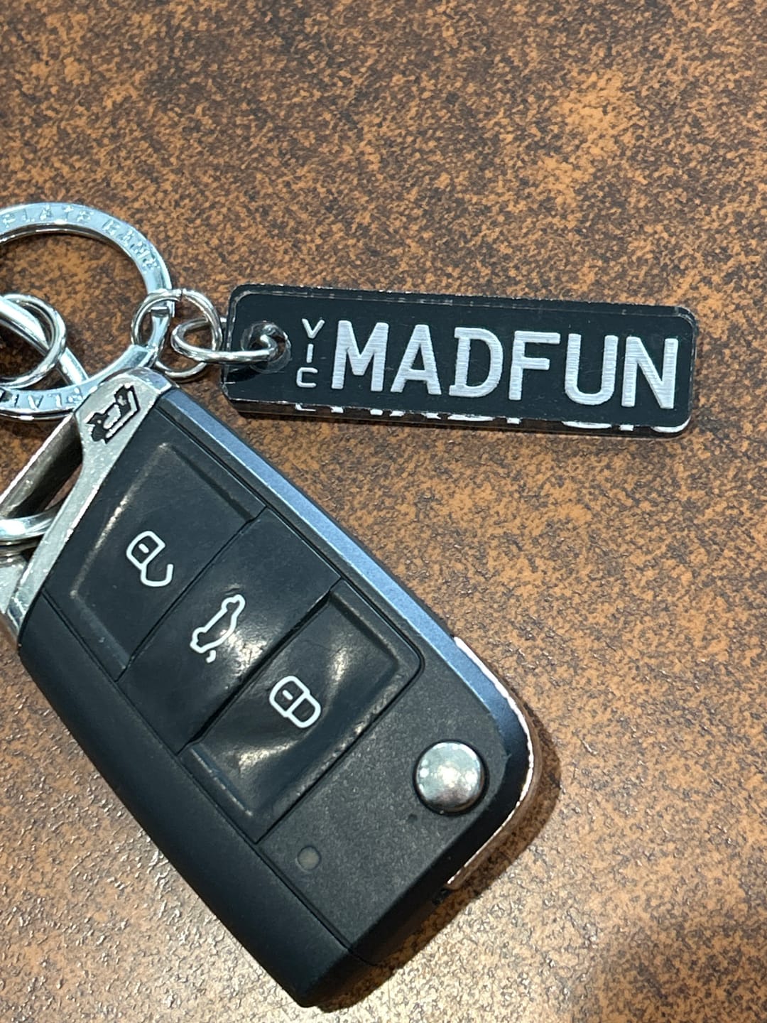 Customer photo review of VIC Deluxe Licence Plate Custom Keychain