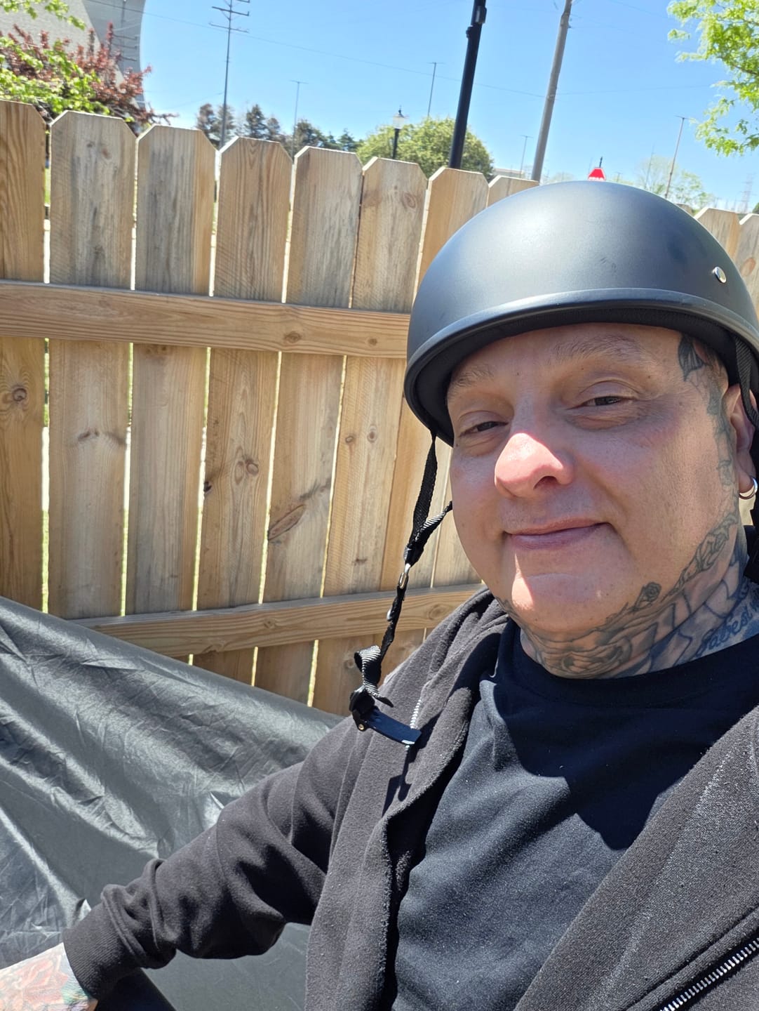 Customer photo review of Lightweight SOA Style DOT Beanie Helmet / Matte Black