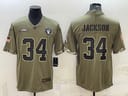 Customer photo review of Men's Las Vegas Raiders Bo Jackson #34 Olive 2022 Salute To Service Limited Jersey1