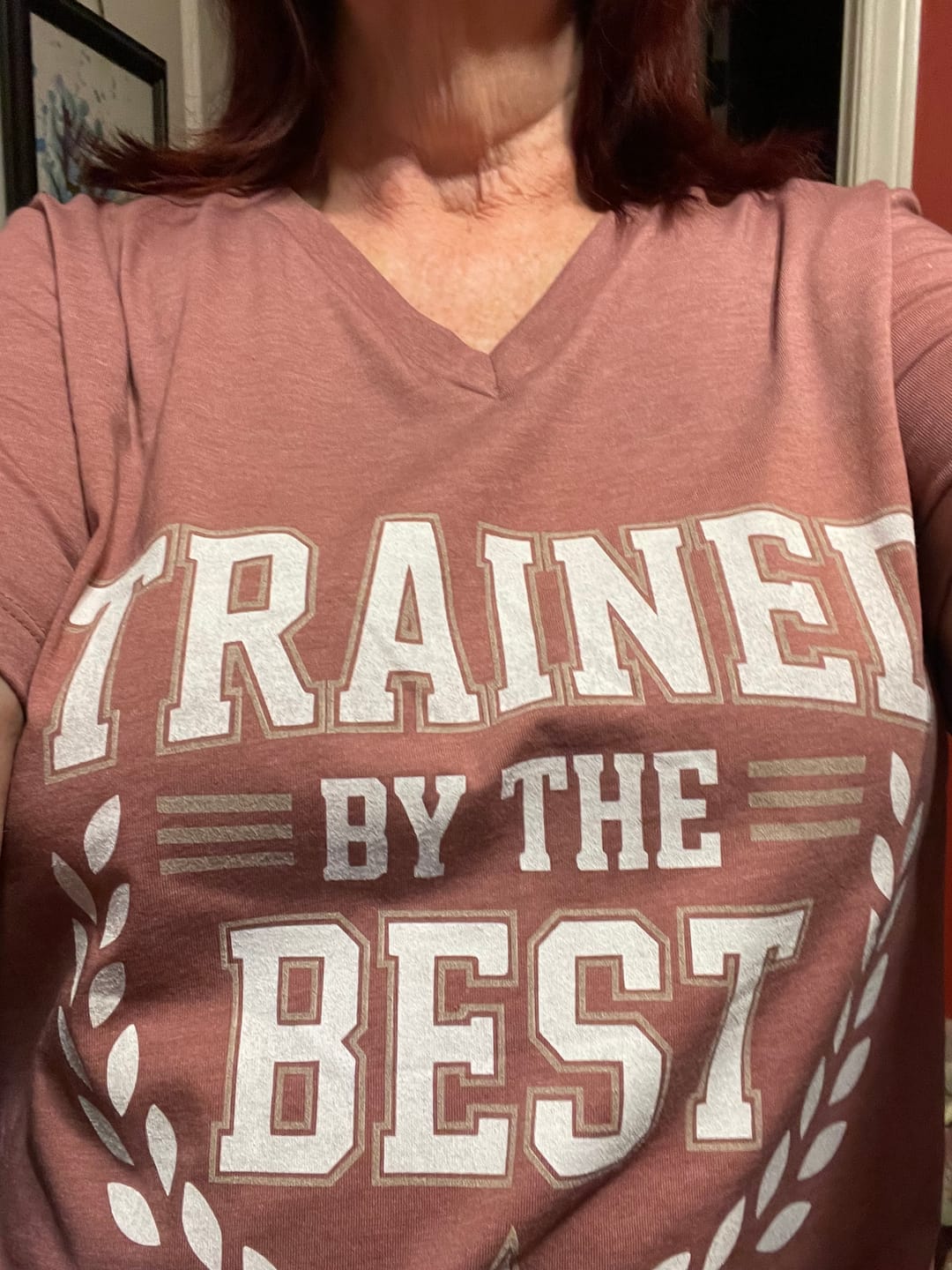 Customer photo review of Trained By The Best V-Neck