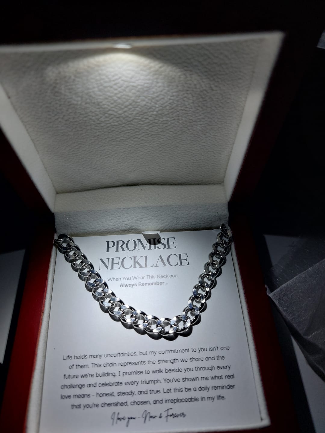Customer photo review of Sterling Silver Promise Necklace