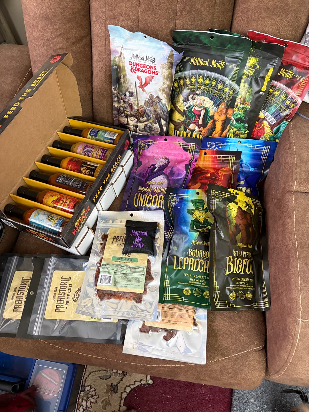 Customer photo review of Mythical Meats Kraken Resin Dice – Purple Swirl RPG Dice Set + Dice Pouch | D&D, Pathfinder, TTRPG