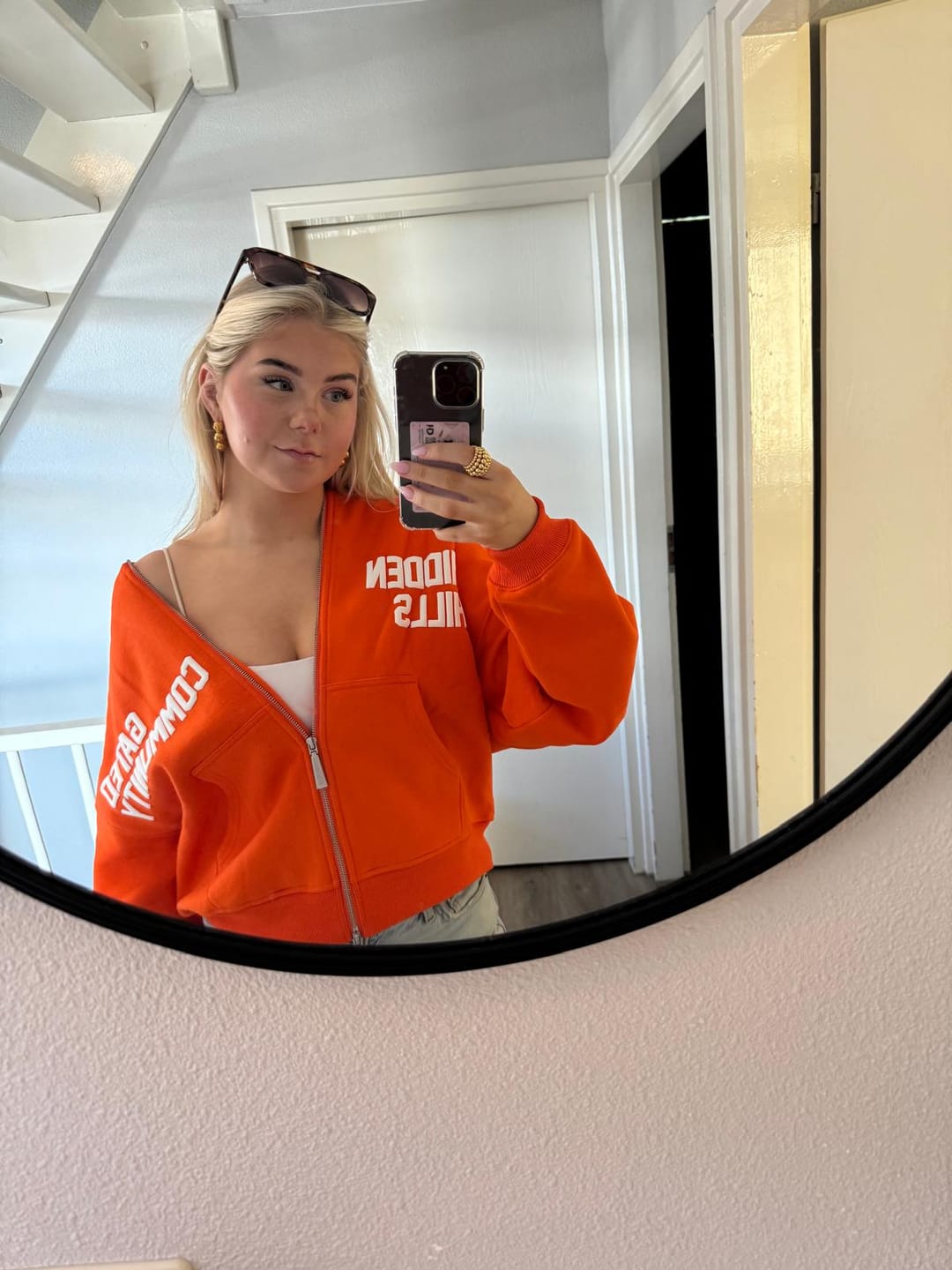 Customer photo review of GATED COMMUNITY ZIP HOODIE ORANGE