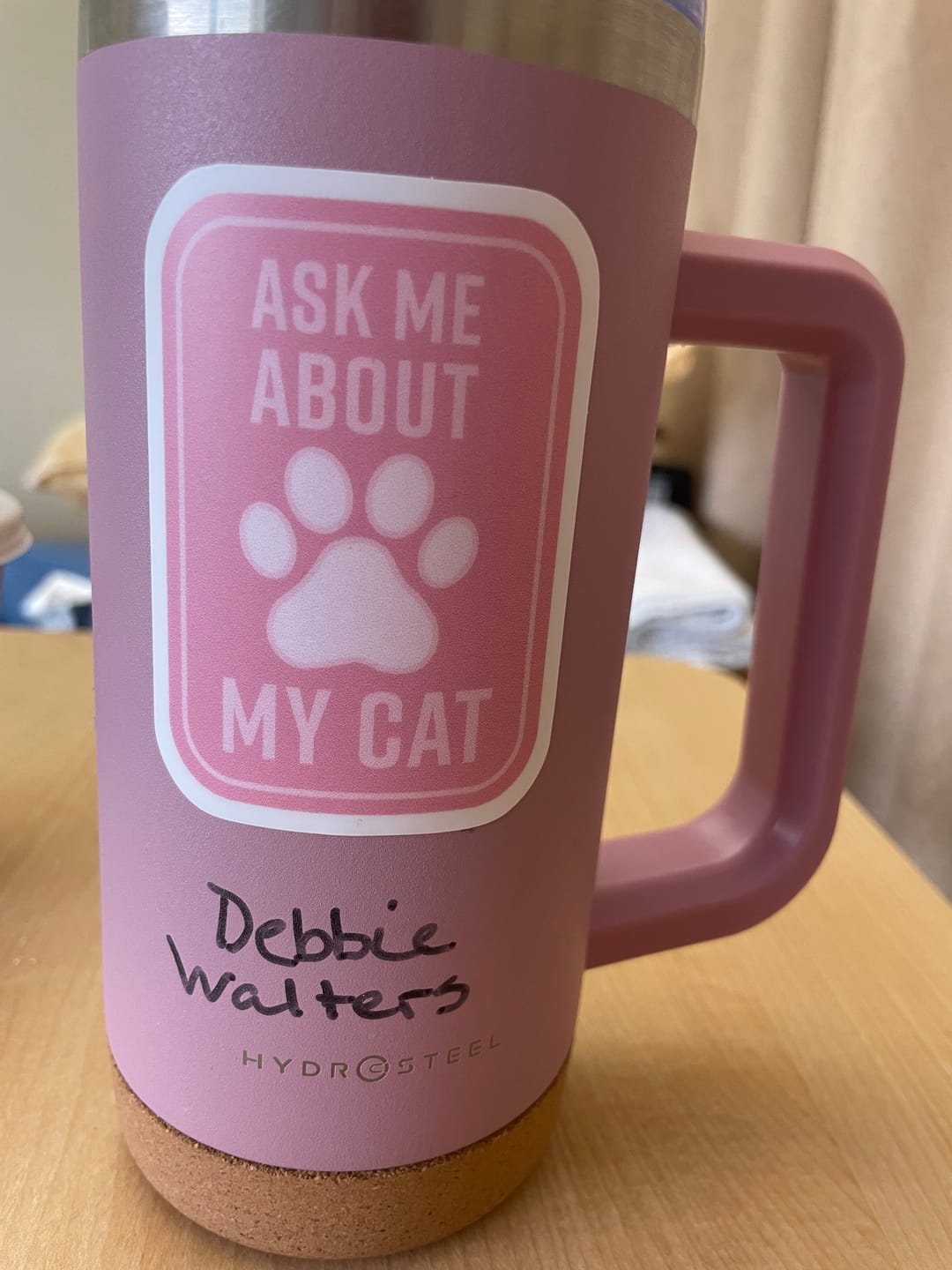 Customer photo review of Ask Me About my Cat Sticker