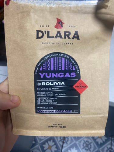 Customer photo review of 250G Café de Especialidad Yungas - Bolivia en Grano o Molido