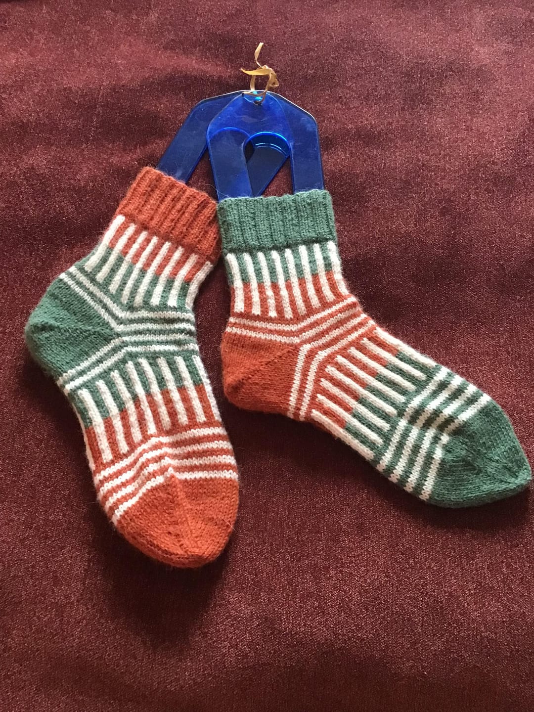 Customer photo review of Enschede Socks. A Playful Colourwork Knitting Pattern for Mini Skeins