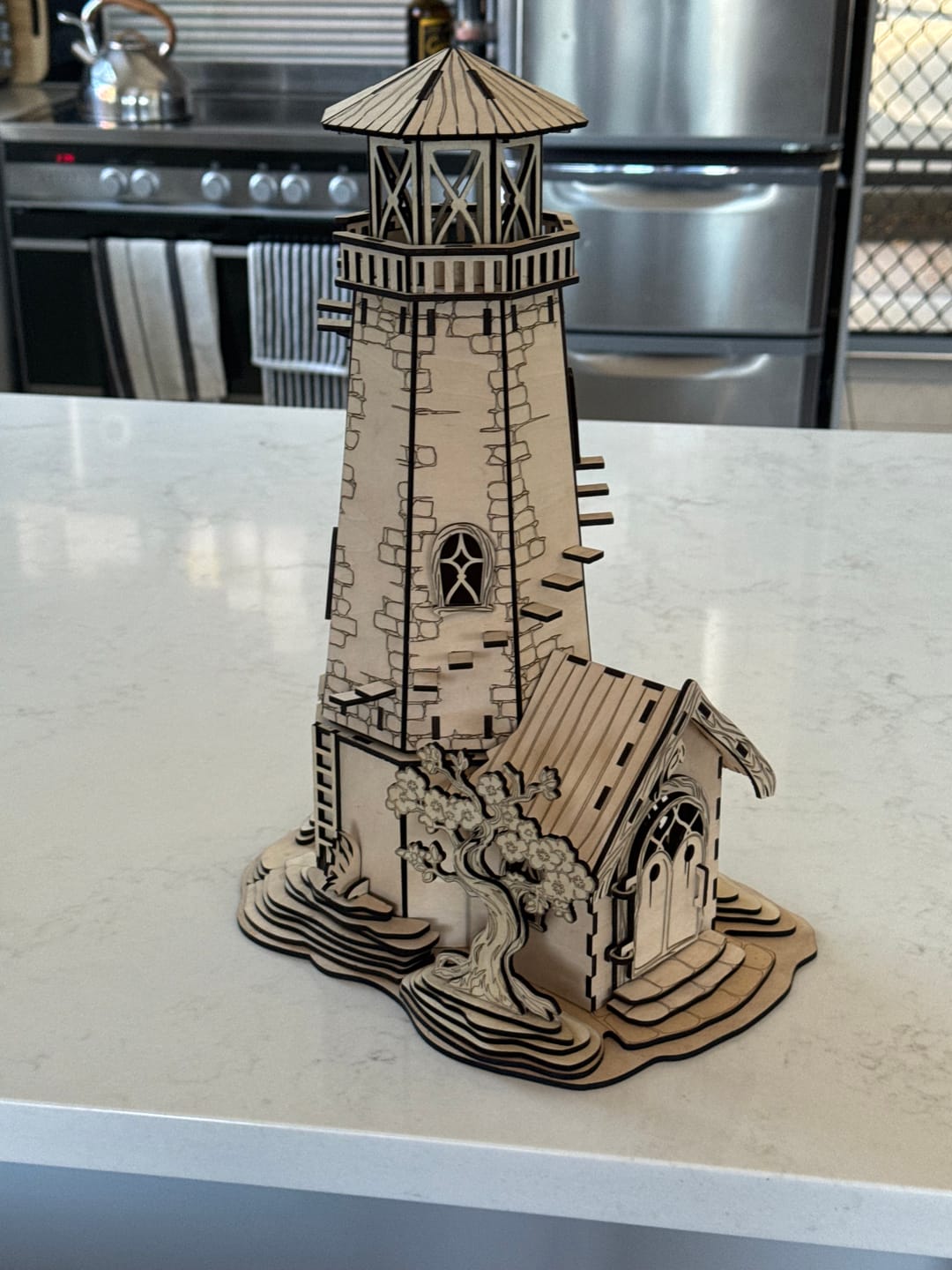 Customer photo review of Lighthouse Candle Holder SVG Laser Cut File
