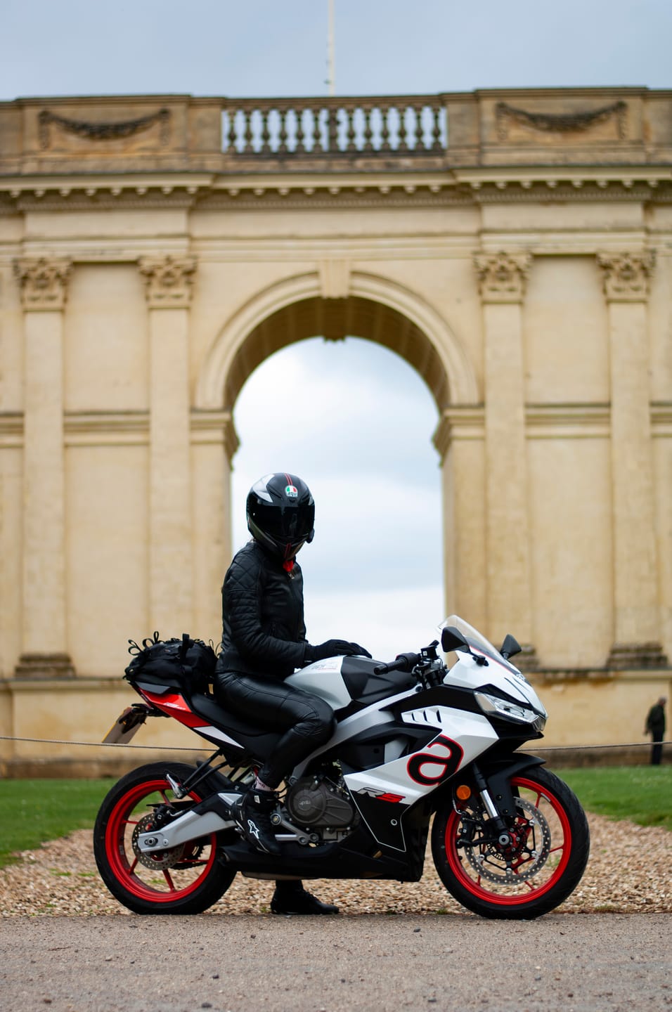 Customer photo review of Roadskin® "Freya" Ladies' AA rated Leather Look Motorcycle Leggings