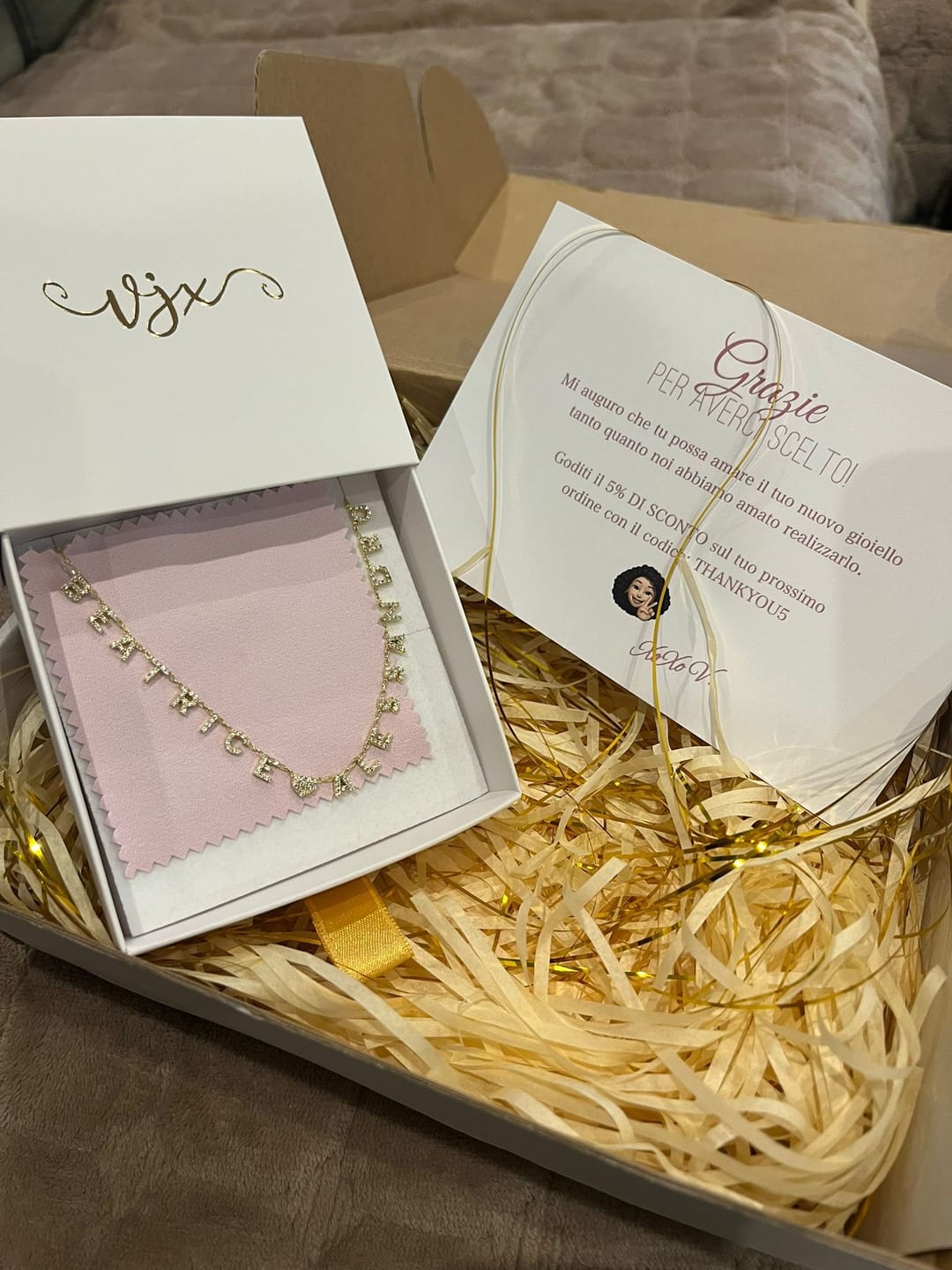 Customer photo review of Collana MINI LETTERS BRIGHT