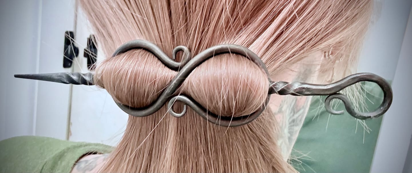 Customer photo review of Twisted Forged Hair Pin