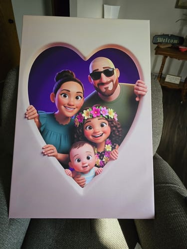 Customer photo review of Personalized Canvas - Animated Heart