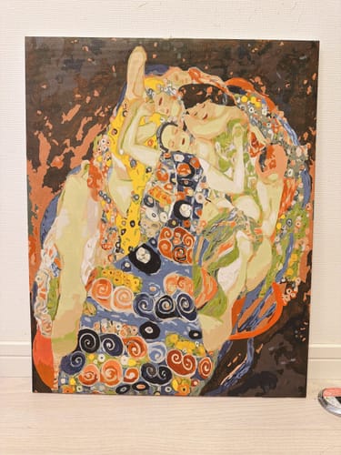 Customer's completed 'The Virgin (Die Jungfrau)' Paint by Numbers kit, showing the vibrant and detailed finished artwork.