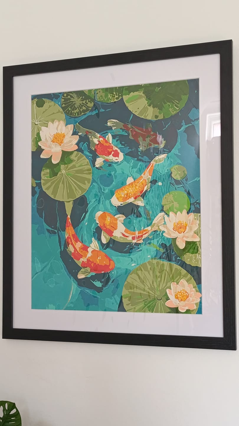Customer photo review of Koi pond | Paint by Number