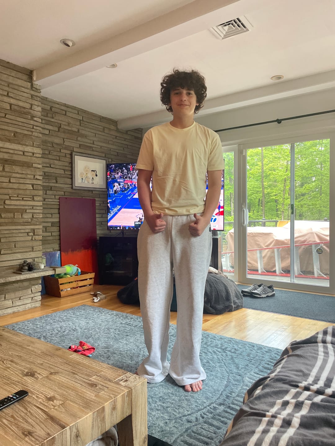Customer photo review of Cloud Grey Baggy Sweatpants