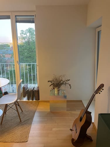 Customer photo review of Modern Cube Acrylic Side Table