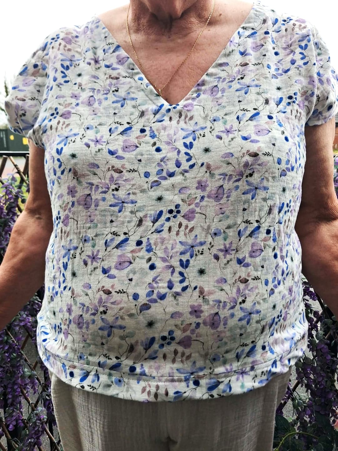 Customer photo review of Vibrant Florals Double Gauze Fabric