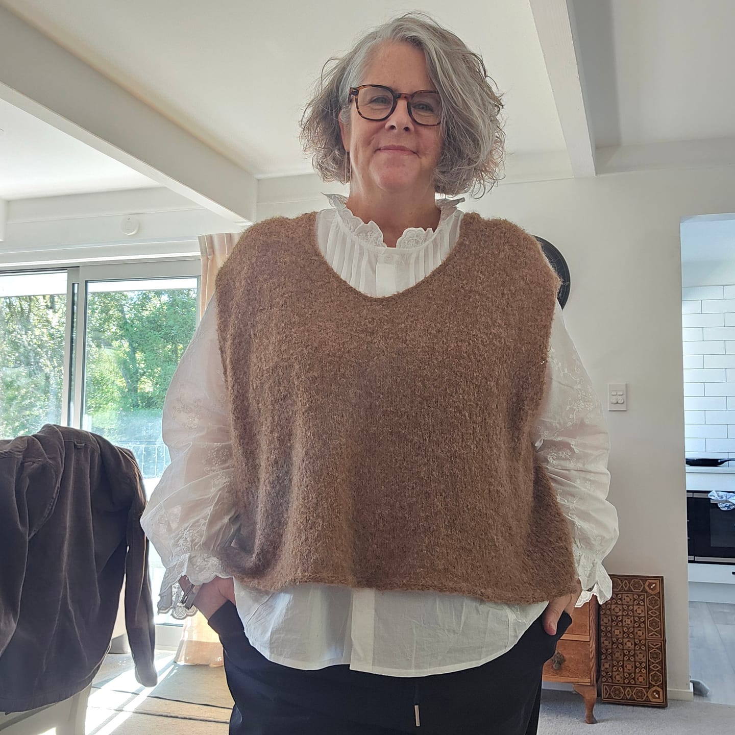 Customer photo review of Plus Size Women Artsy Spring Embroidery 100%Cotton Shirt