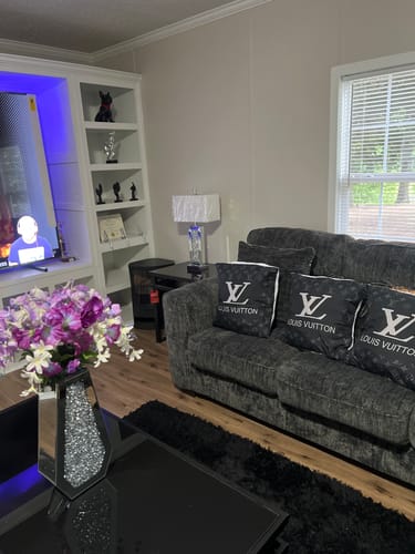 Customer photo review of Black gray and white louis Vuitton pillowcase