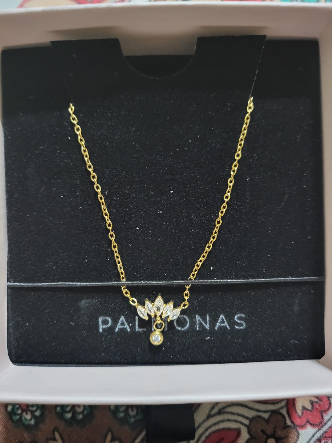 Customer photo review of Floral Fantasy Gold Necklace