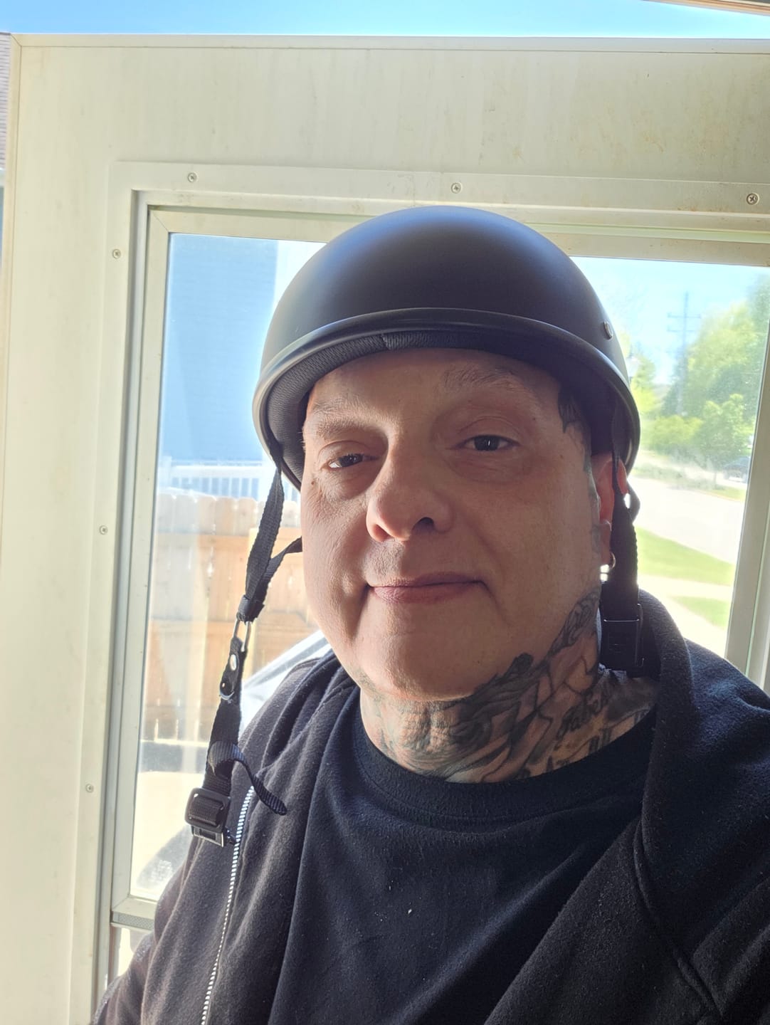 Customer photo review of Lightweight SOA Style DOT Beanie Helmet / Matte Black