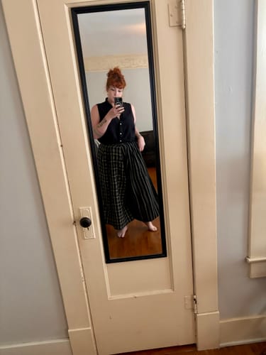 Customer photo review of FRIDA PANTS | STRIKE CHEX X STRIKE STRIPE