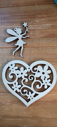 Customer photo review of Unfinished Wood Flower Heart Shape - Craft - up to 46"