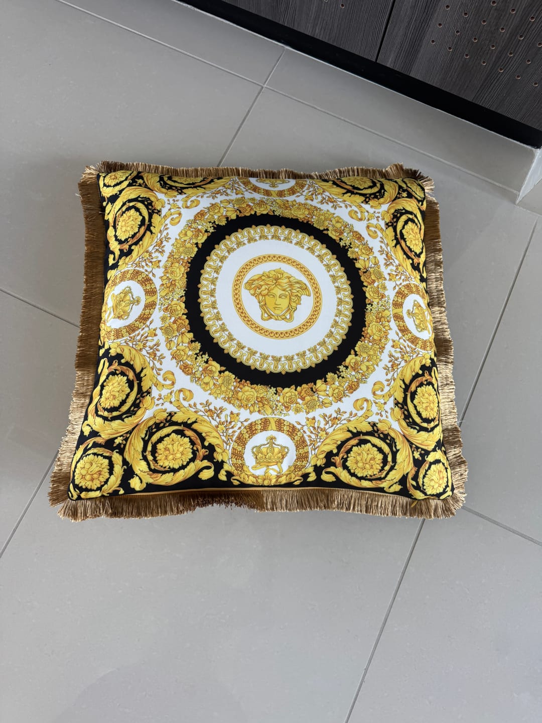 Customer photo review of Luxurious Baroque Pattern Fabric in Black and Gold