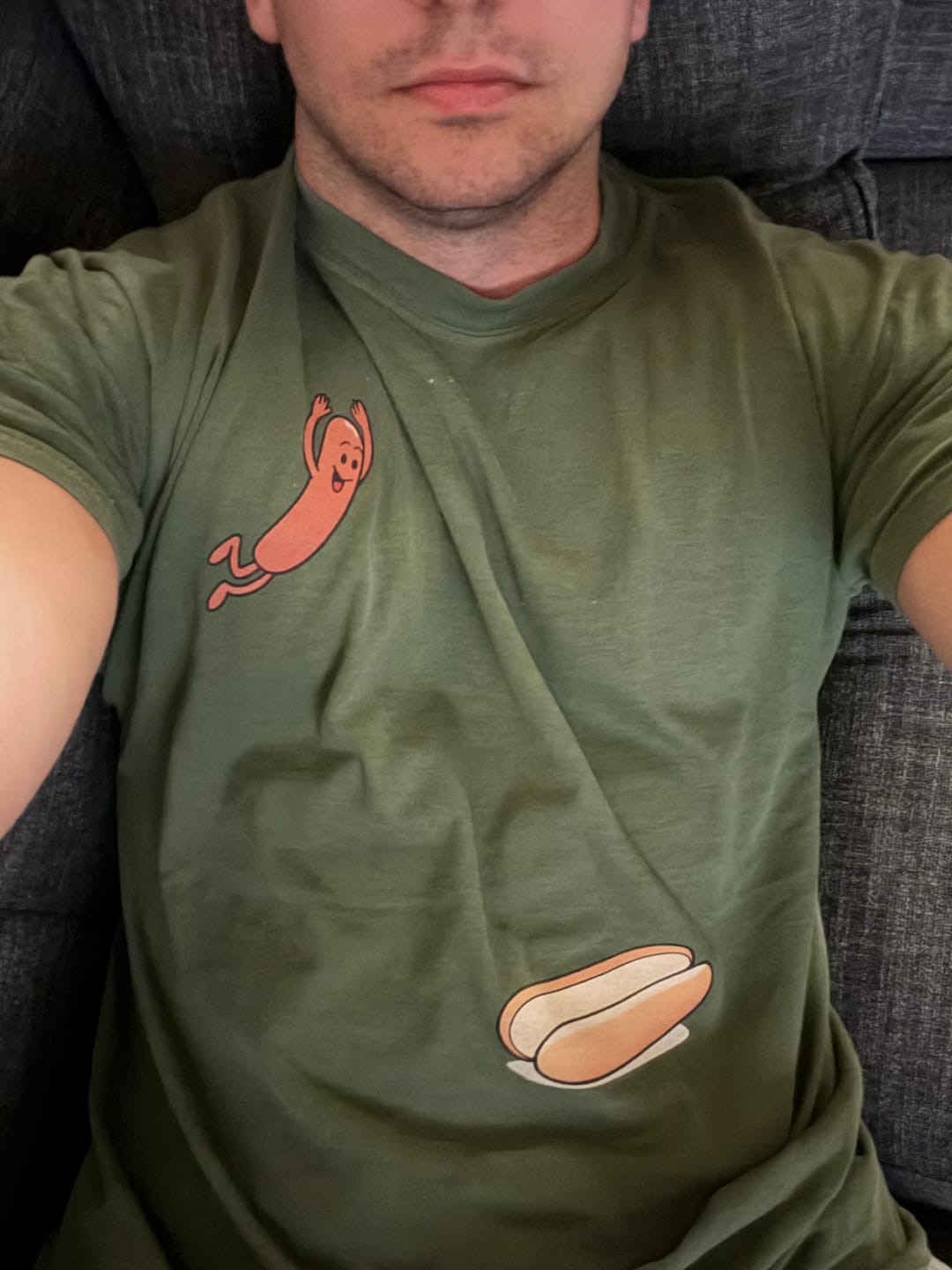 Customer photo review of Hotdog Dive — Premium Tee