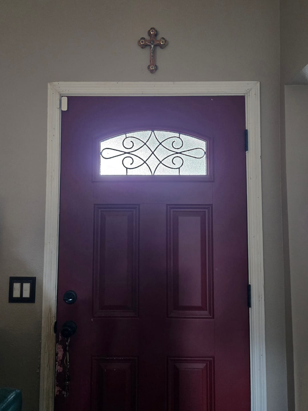 Customer photo review of Olive Wood Crucifix (Partially covered with Mother of Pearl) - Holy Land Crucifixes
