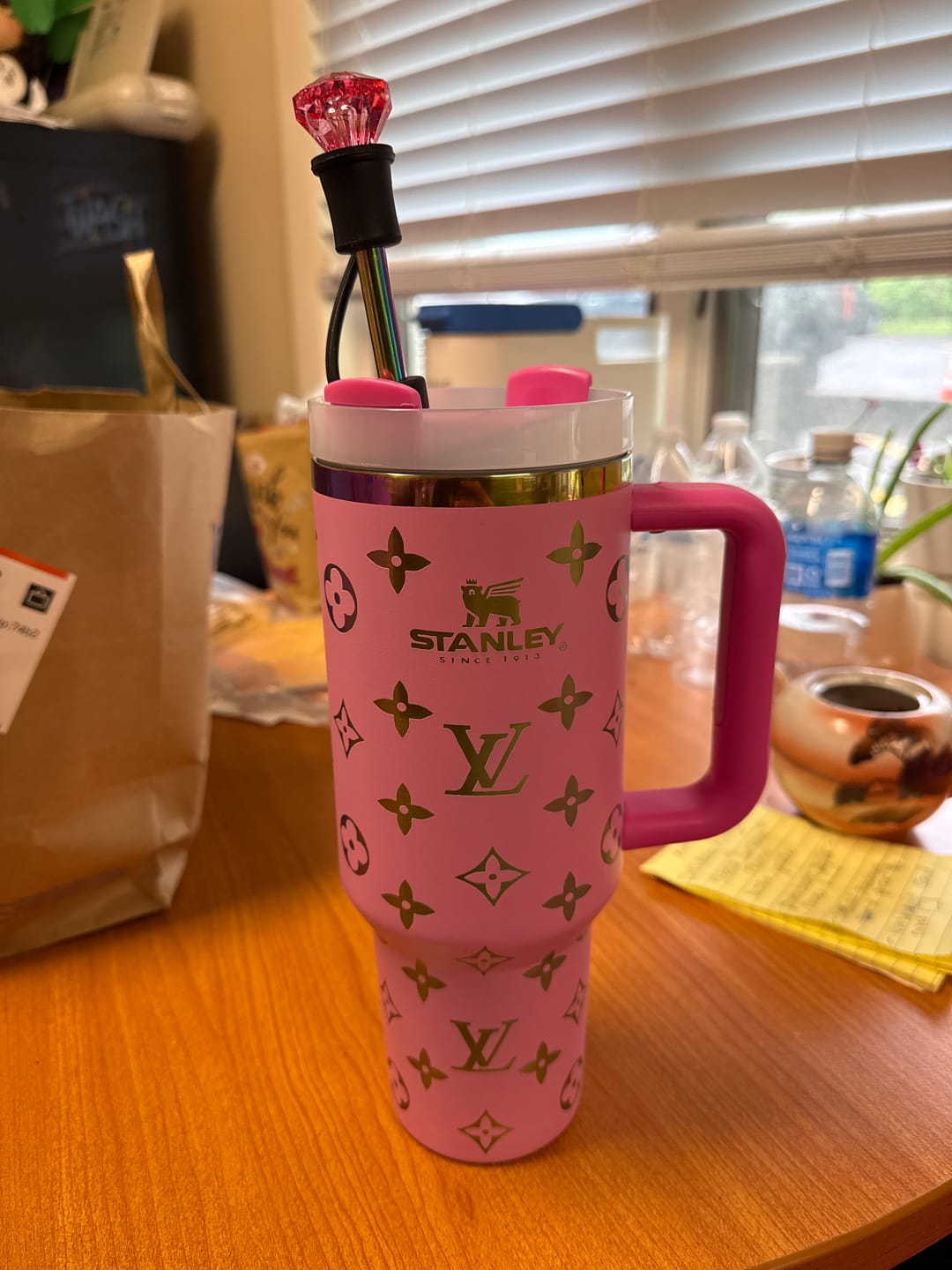 Customer photo review of Luxe Tri-Color Crystal Gem Straw Toppers (3-Pack)