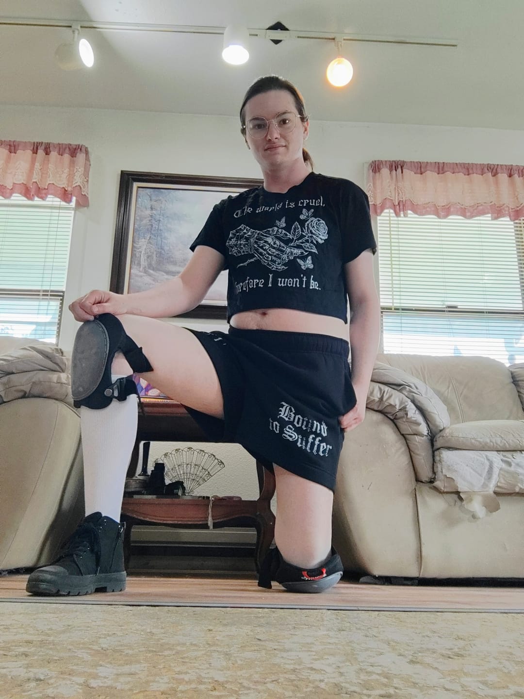 Customer photo review of Cruel World Crop Tee