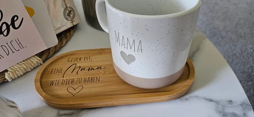 Customer photo review of Geschenkset - Tasse + Tablett - Glück ist, eine Mama wie dich zu haben
