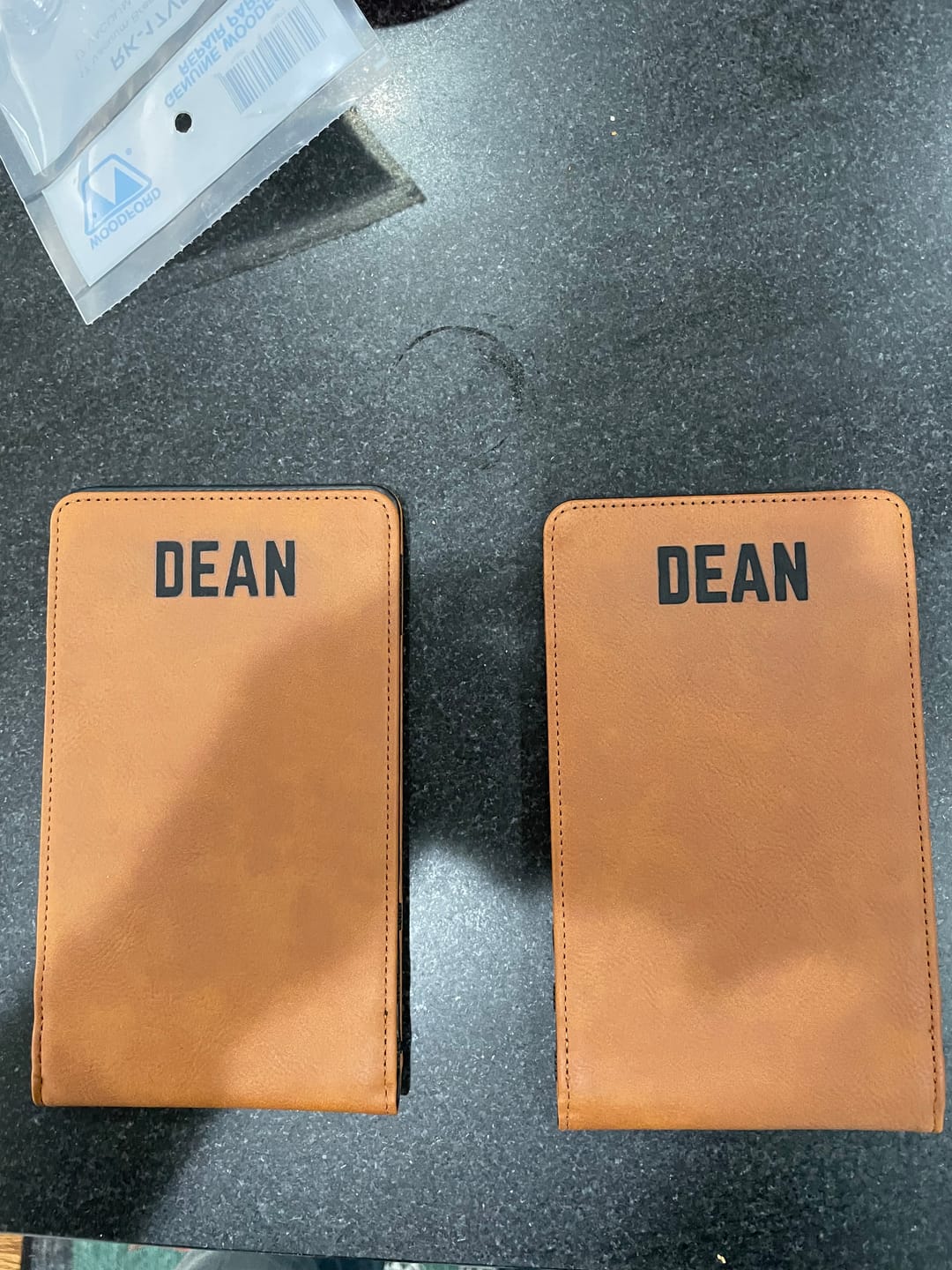 Customer photo review of Personalized Leather Golf Scorecard Holder/Yardage Book