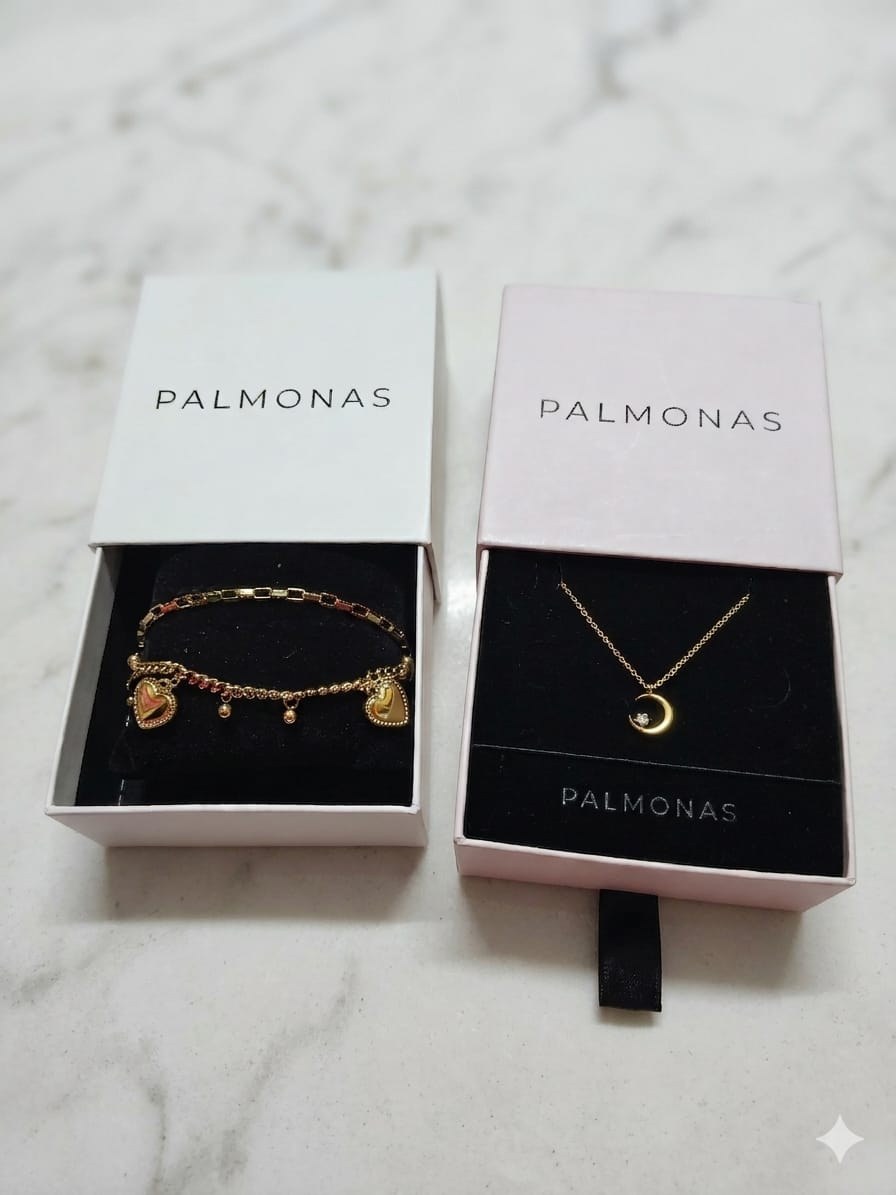Customer photo review of Moon Charm Necklace