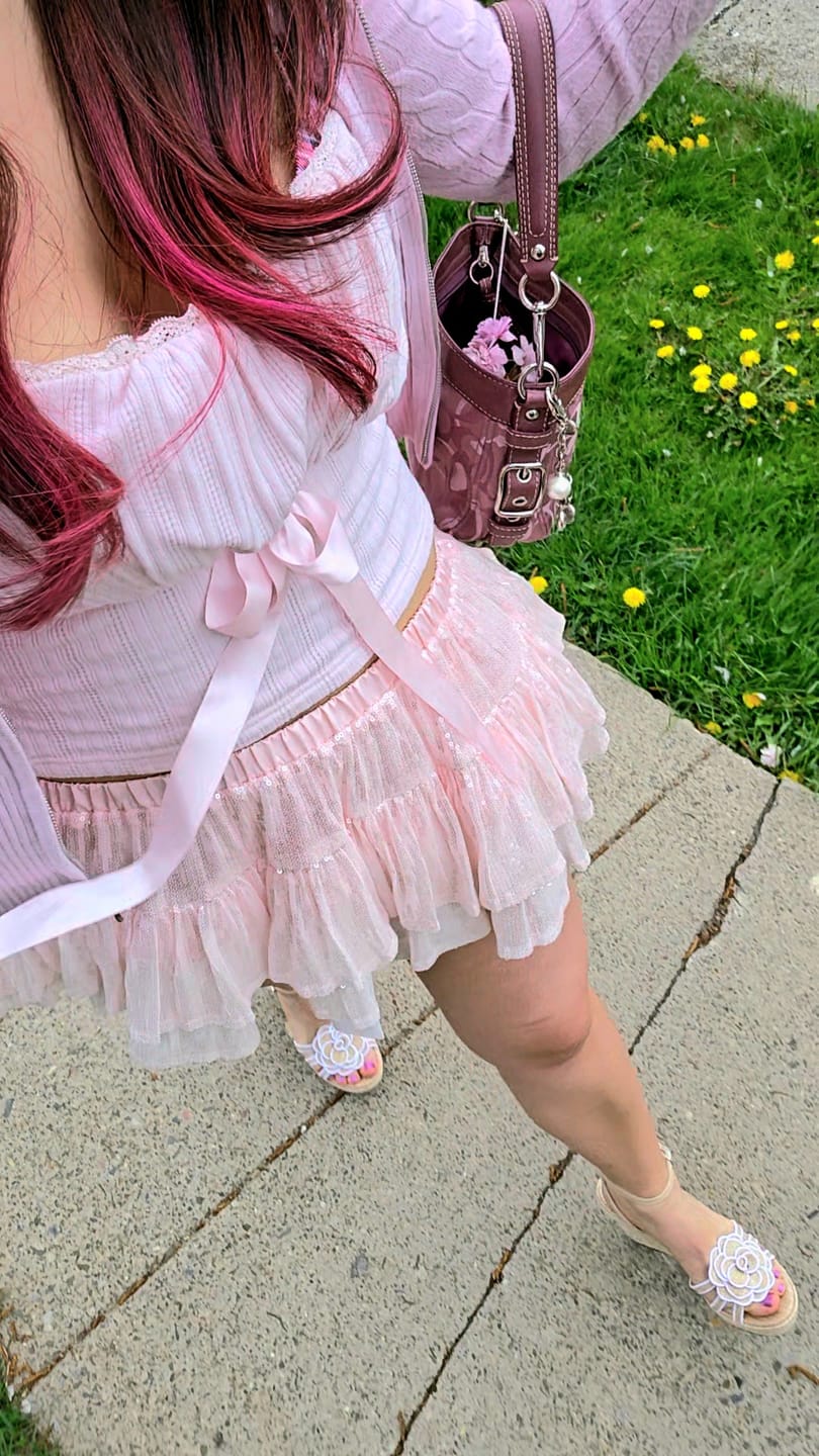 Customer photo review of Rosette Fairy Dust Sequin Mini Skirt + Petticoat (Pink)
