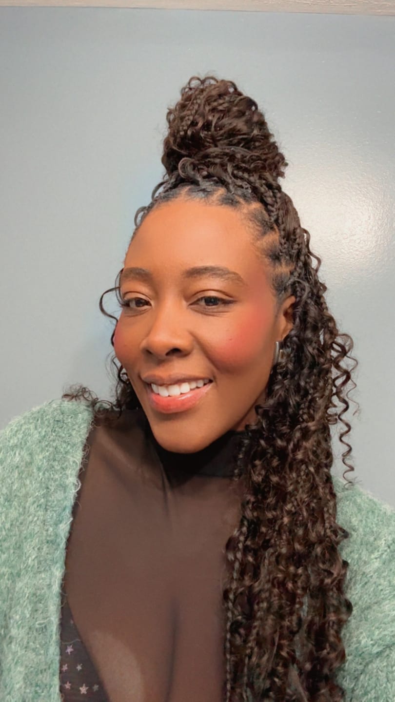 Customer photo review of Natural Color Loose Deep Wave Bulk Human Braiding Hair