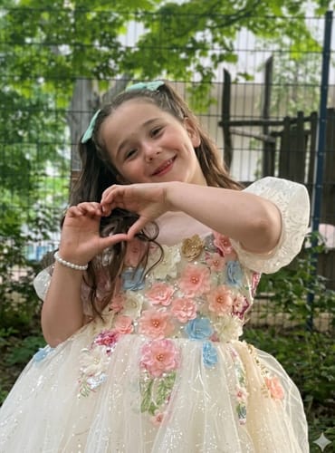 Customer photo review of Girls Birthday Dress Children's Communion Princess Dress Flower Girl Dress