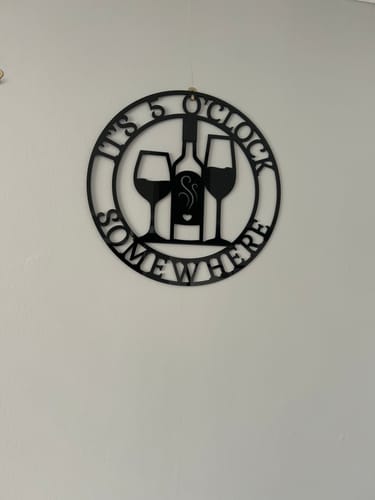 Customer photo review of It's 5 Somewhere Wall Art