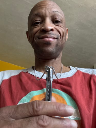 Customer photo review of 528 Hz Breathing Necklace “Frequency of Love”