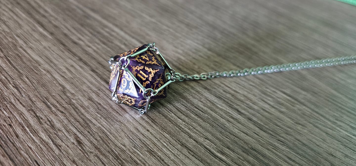 Customer photo review of Custom Anniversary D20 Dice – Personalized D&D Gift