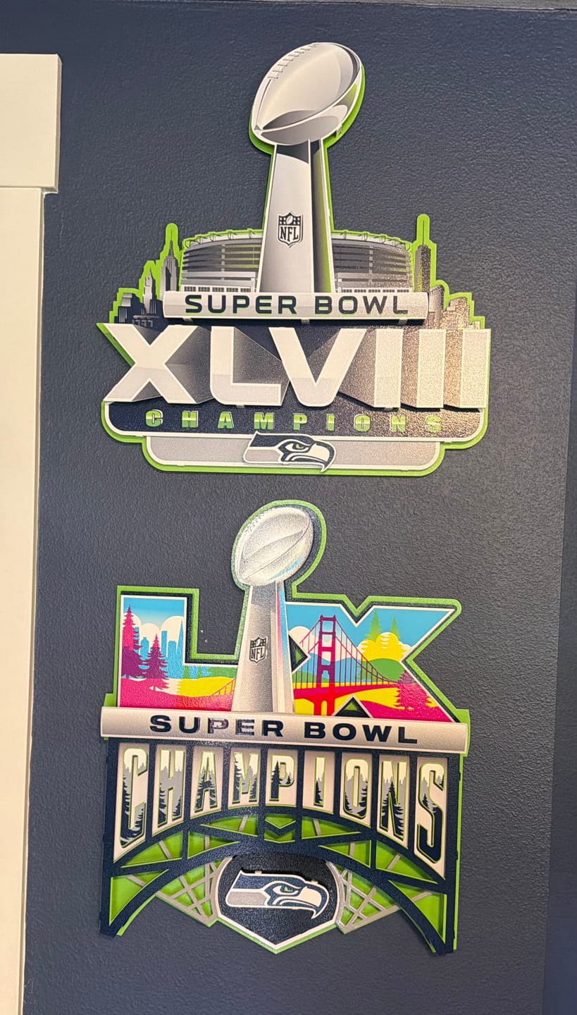 Customer photo review of Seattle Seahawks Super Bowl XLVIII CHAMPIONS! 3D Metal Wall Art