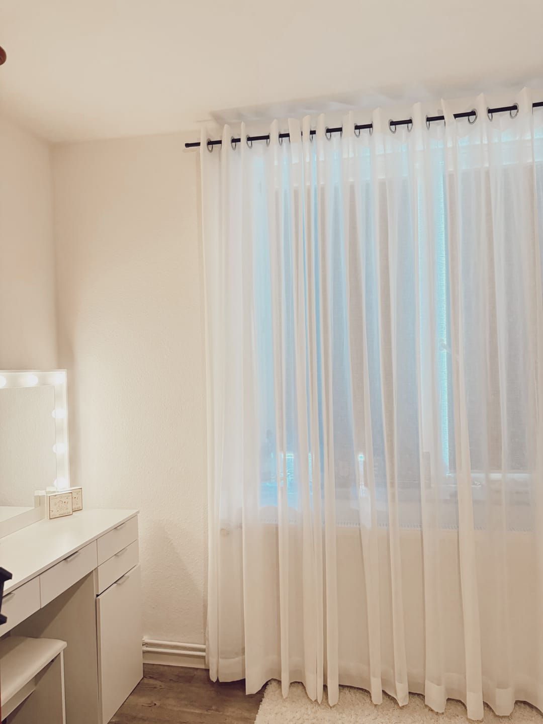 Customer photo review of Yarn Linen Look Sheer Custom Curtain