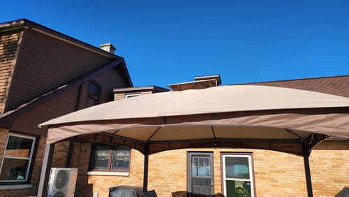 Customer photo review of MASTERCANOPY Replacement Canopy Top for Lowe's Allen Roth 10x12 Gazebo #GF-12S004B-1