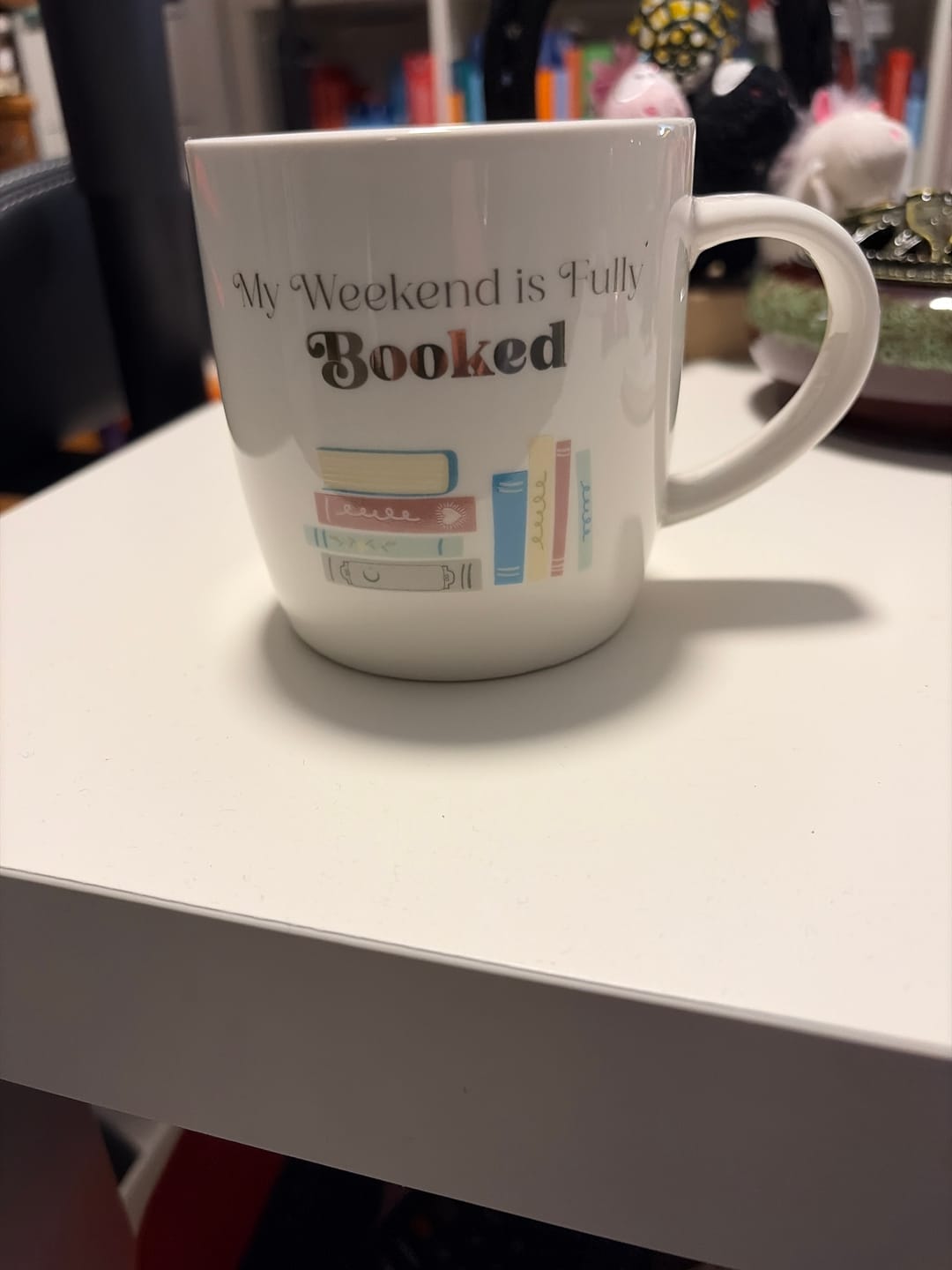 Customer photo review of Booklover Tasse aus Keramik – My Weekend is Fully Booked
